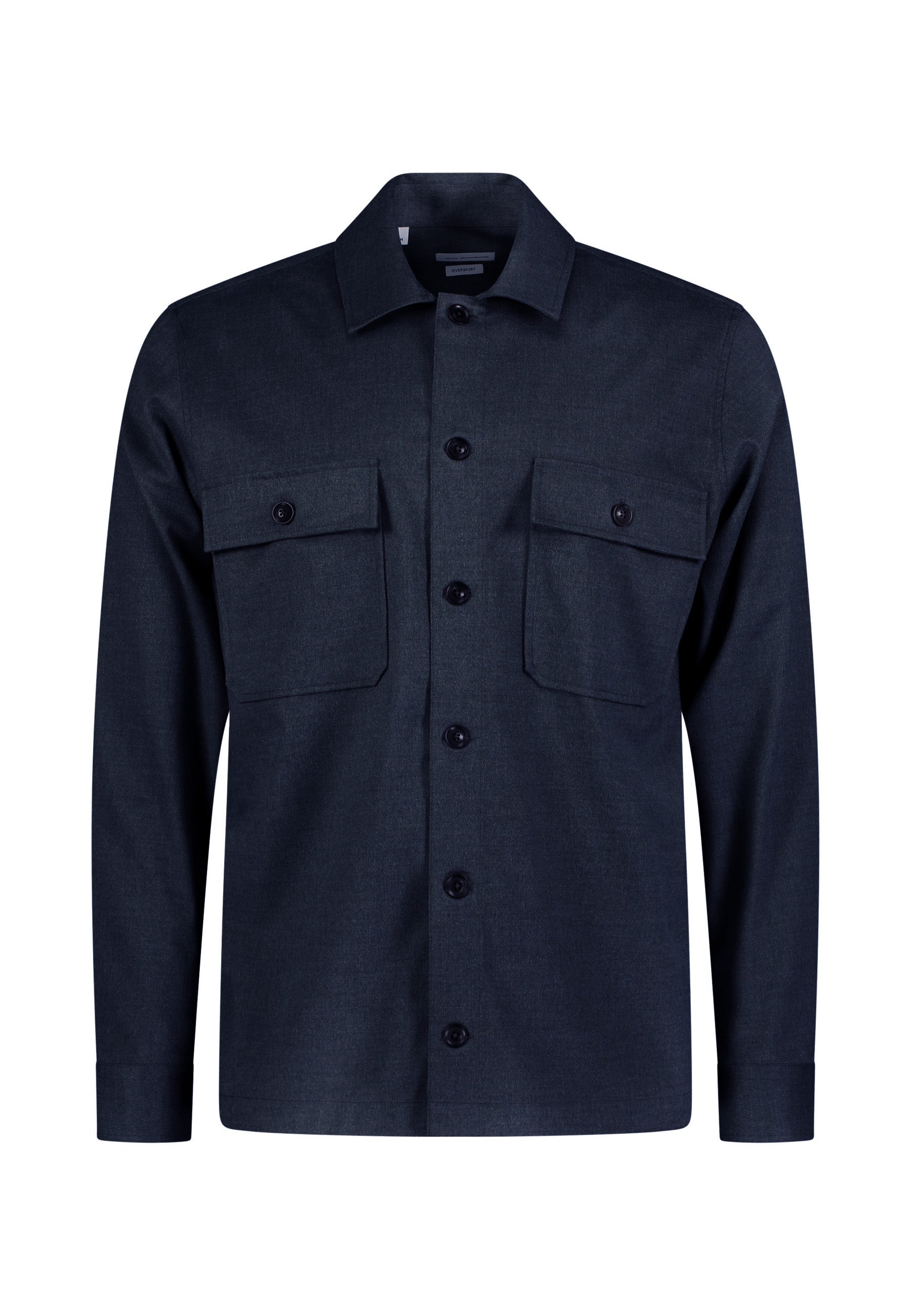 Roy Robson, Navy Wool-Blend Overshirt