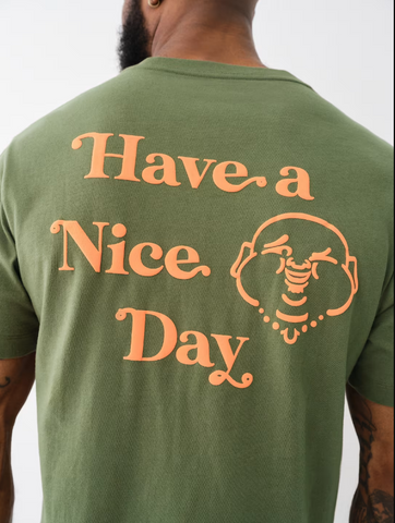 True Religion, Have  A Nice Day Puff Print Tee