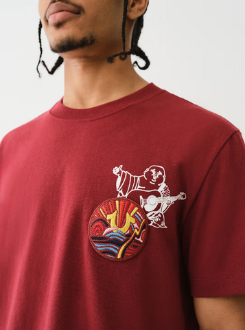 True Religion, Patch Short Sleeve Wine Tee