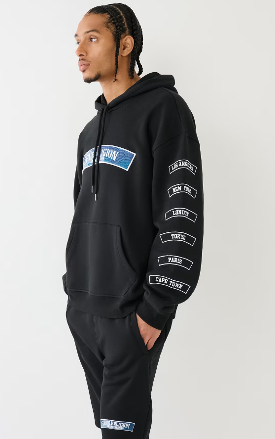 True Religion, Embroidered Patch Hoodie