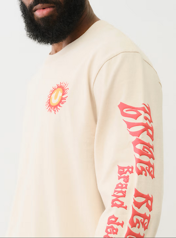 True Religion, Long  Sleeve T-Shirt With Flaming Horseshoe