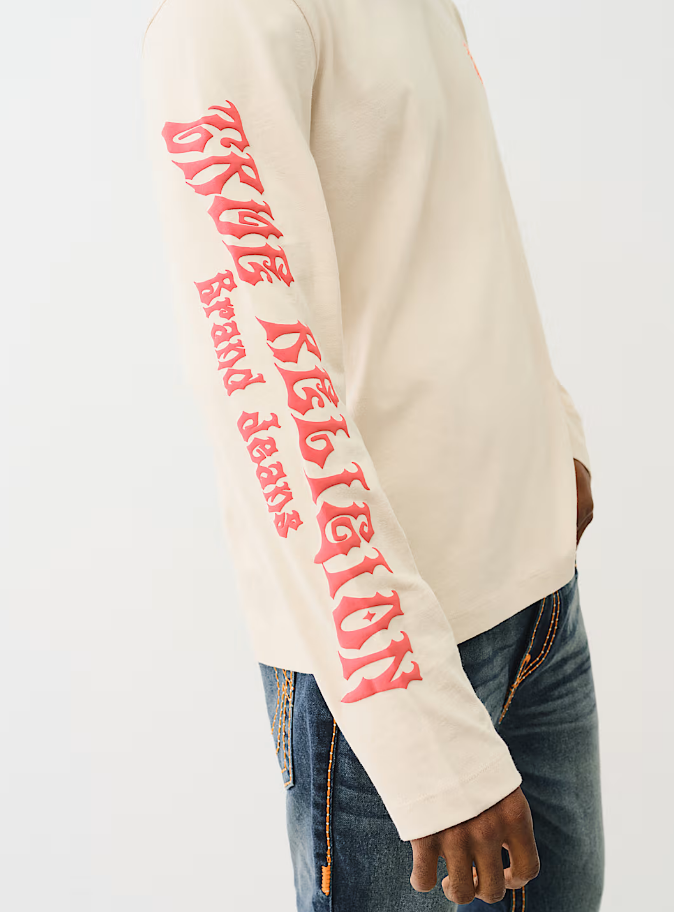 True Religion, Long  Sleeve T-Shirt With Flaming Horseshoe