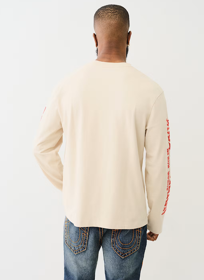 True Religion, Long  Sleeve T-Shirt With Flaming Horseshoe