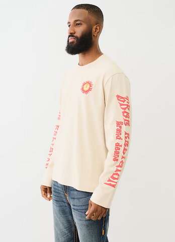 True Religion, Long  Sleeve T-Shirt With Flaming Horseshoe