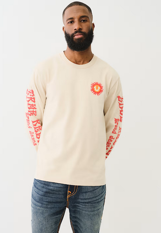 True Religion, Long  Sleeve T-Shirt With Flaming Horseshoe