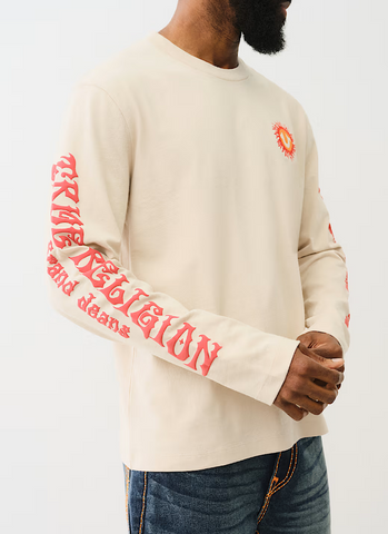 True Religion, Long  Sleeve T-Shirt With Flaming Horseshoe