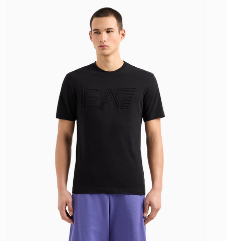 Emporio Armani, Logo Series short-sleeved organic cotton jersey  Black T-shirt