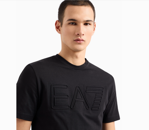 Emporio Armani, Logo Series short-sleeved organic cotton jersey  Black T-shirt