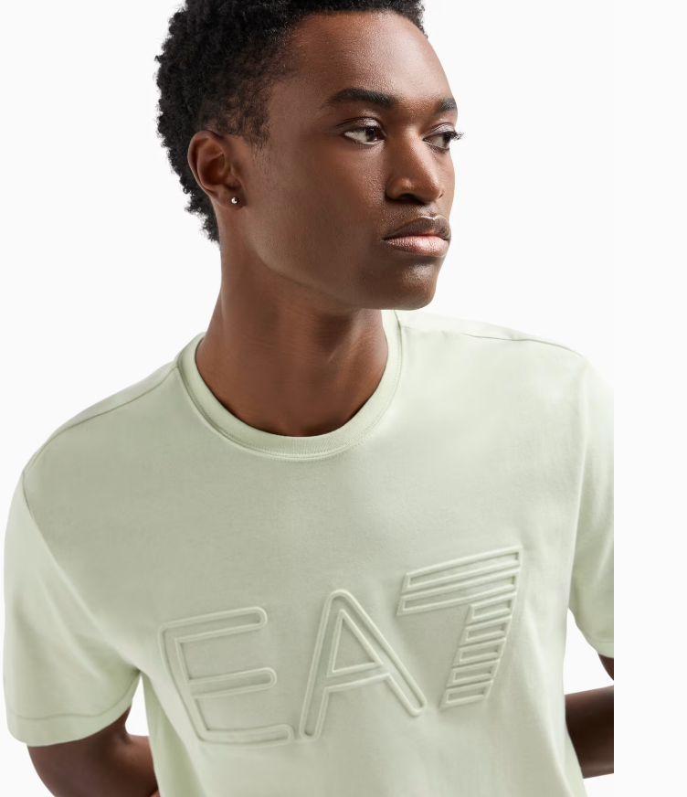 Emporio Armani, Logo Series short-sleeved organic cotton jersey  Mint Green T-shirt