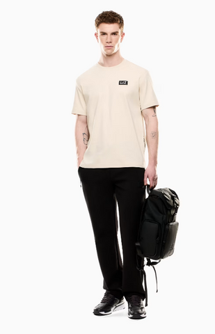 Emporio Armani, Logo Series Cotton Blend Jersey Beige T-shirt