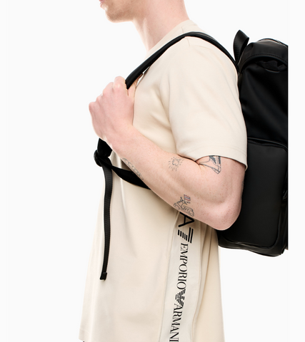 Emporio Armani, Logo Series Cotton Blend Jersey Beige T-shirt