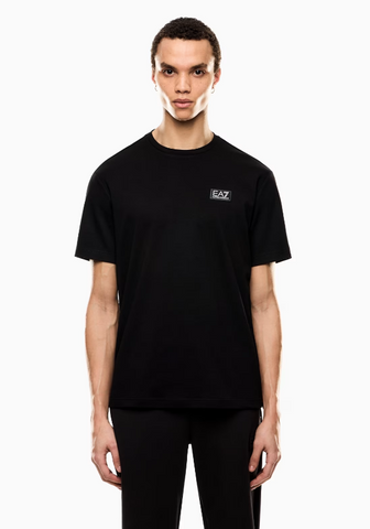 Emporio Armani, Logo Series Cotton Blend Jersey Black T-shirt