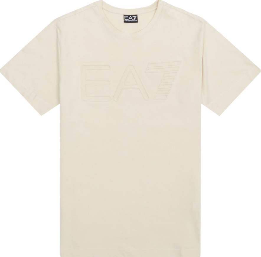 Emporio Armani, Visibility Cotton Crew-Neck Oversized  Beige T-Shirt