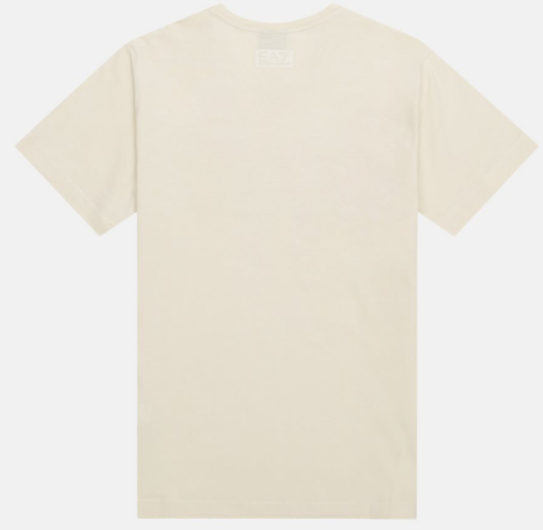 Emporio Armani, Visibility Cotton Crew-Neck Oversized  Beige T-Shirt