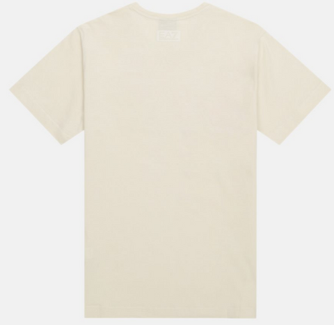 Emporio Armani, Visibility Cotton Crew-Neck Oversized  Beige T-Shirt