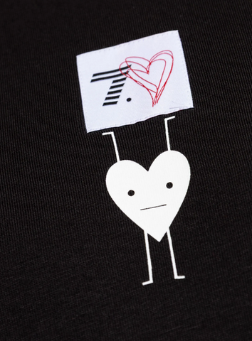 Emporio Armani, Black Relaxed Fit T-Shirt With A Special Funky Logo