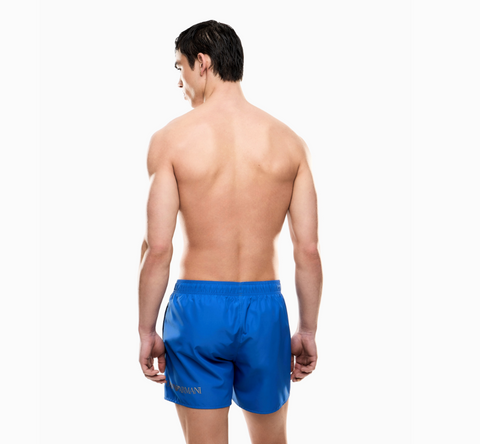 Emoprio Armani, Blue Swim Trunks With Logo