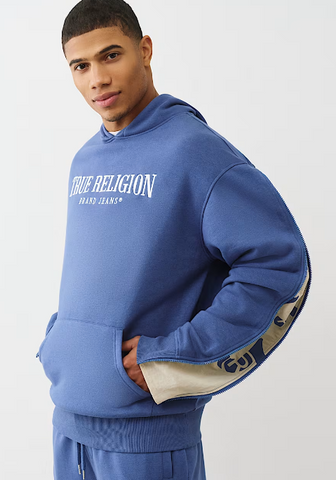 True Religion, Zip-Up Sleeve Hoodie