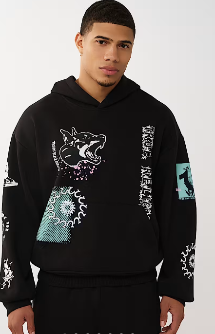 True Religion, Graphic Logo Boxy Hoodie