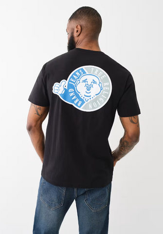 True Religion, Flocked  Thumbs Up  Black Tee
