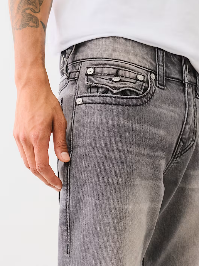 True Religion, Ricky Embossed  Horseshoe Big T Straight Jeans