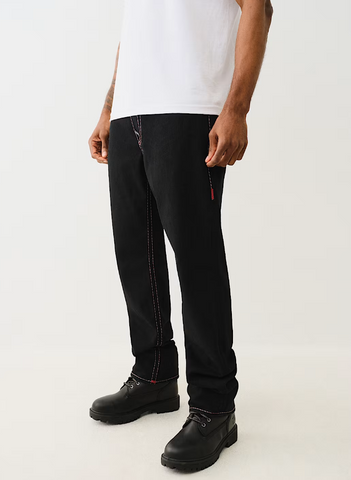True Religion, Ricky Super T Pick Body Rinse  Black Stitch Straight