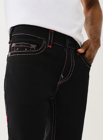 True Religion, Ricky Super T Pick Body Rinse  Black Stitch Straight
