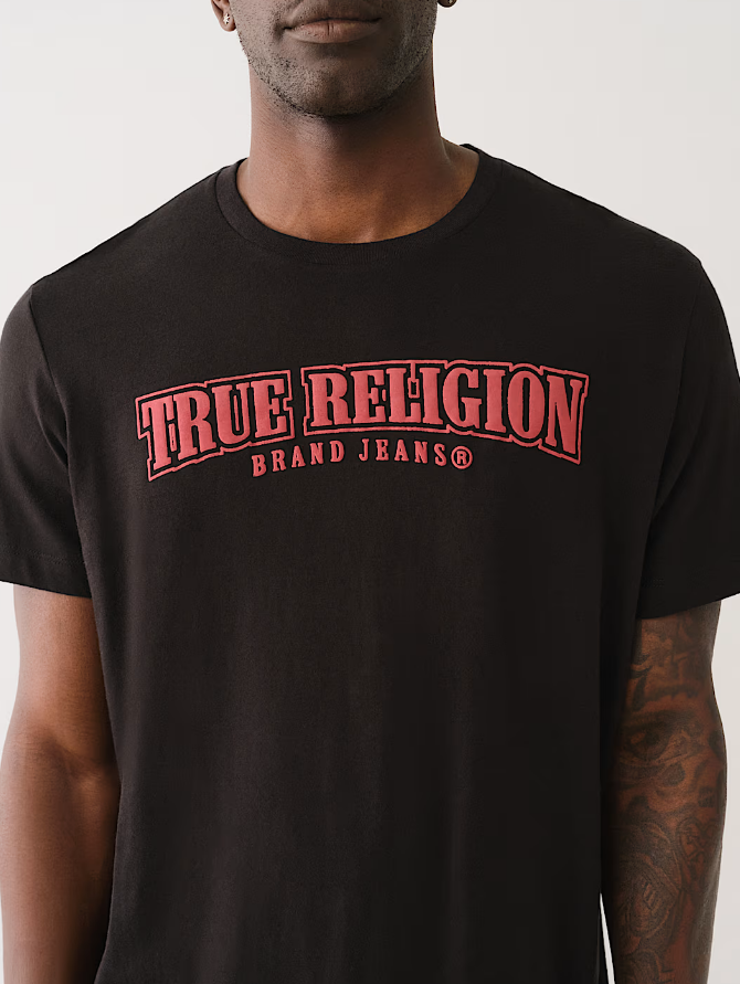 True Religion, Painted Horseshoe Relaxed Black/Red Tee