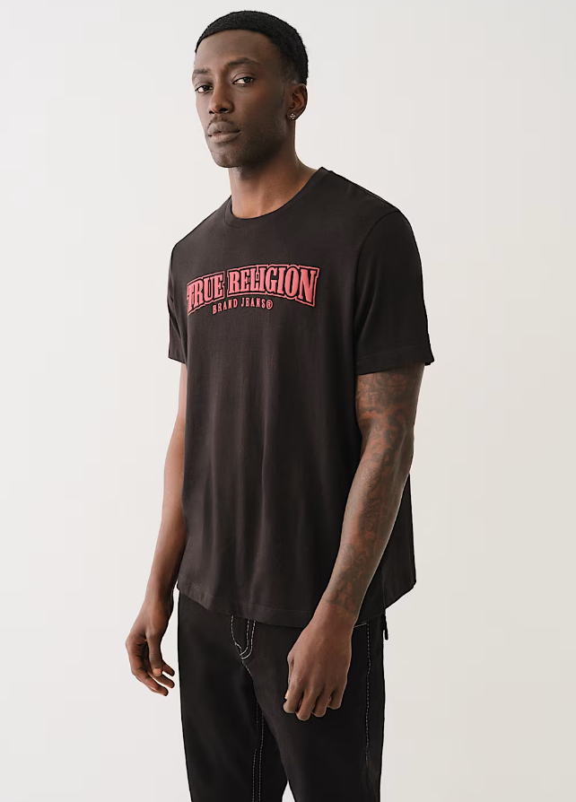 True Religion, Painted Horseshoe Relaxed Black/Red Tee