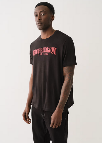 True Religion, Painted Horseshoe Relaxed Black/Red Tee