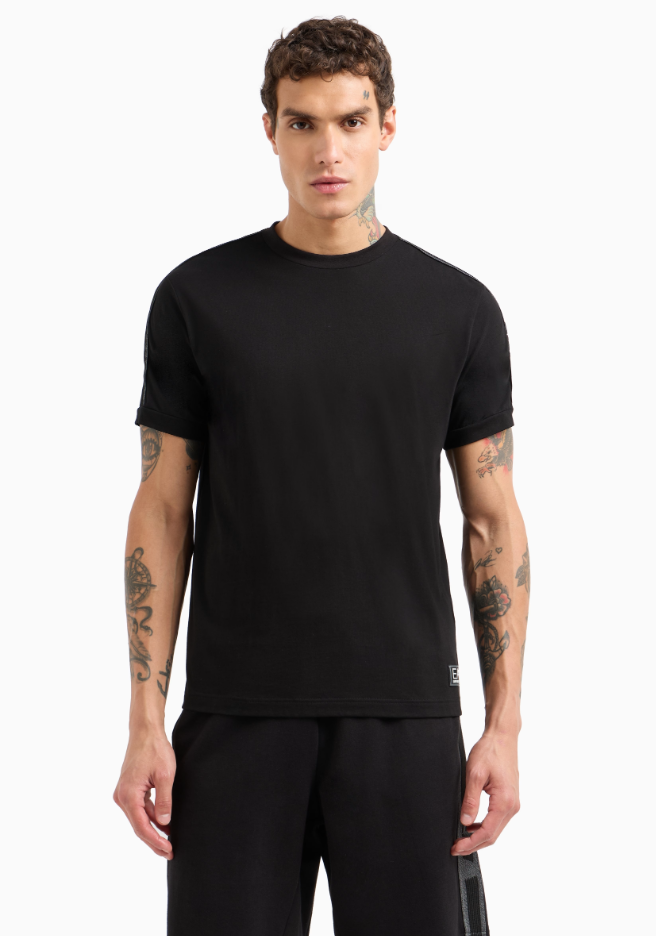 Emporio Armani, Logo Series cotton-jersey Black T-Shirt