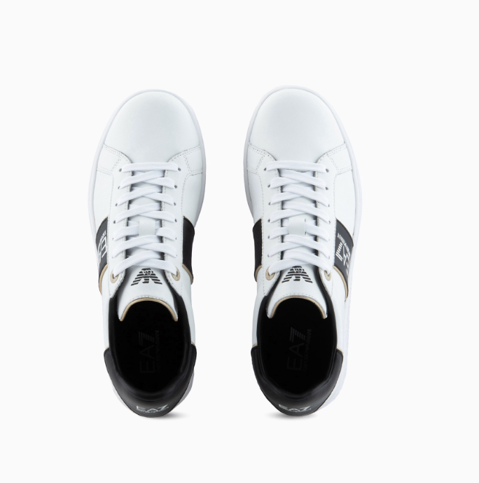 Emporio Armani, White And Black Classic Sneakers