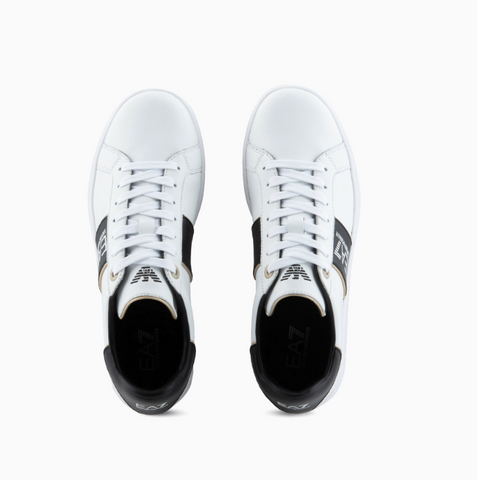 Emporio Armani, White And Black Classic Sneakers