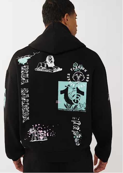 True Religion, Graphic Logo Boxy Hoodie