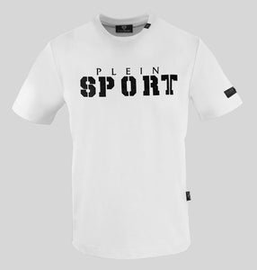 Plein Sport, White T-Shirt With Black Emblem