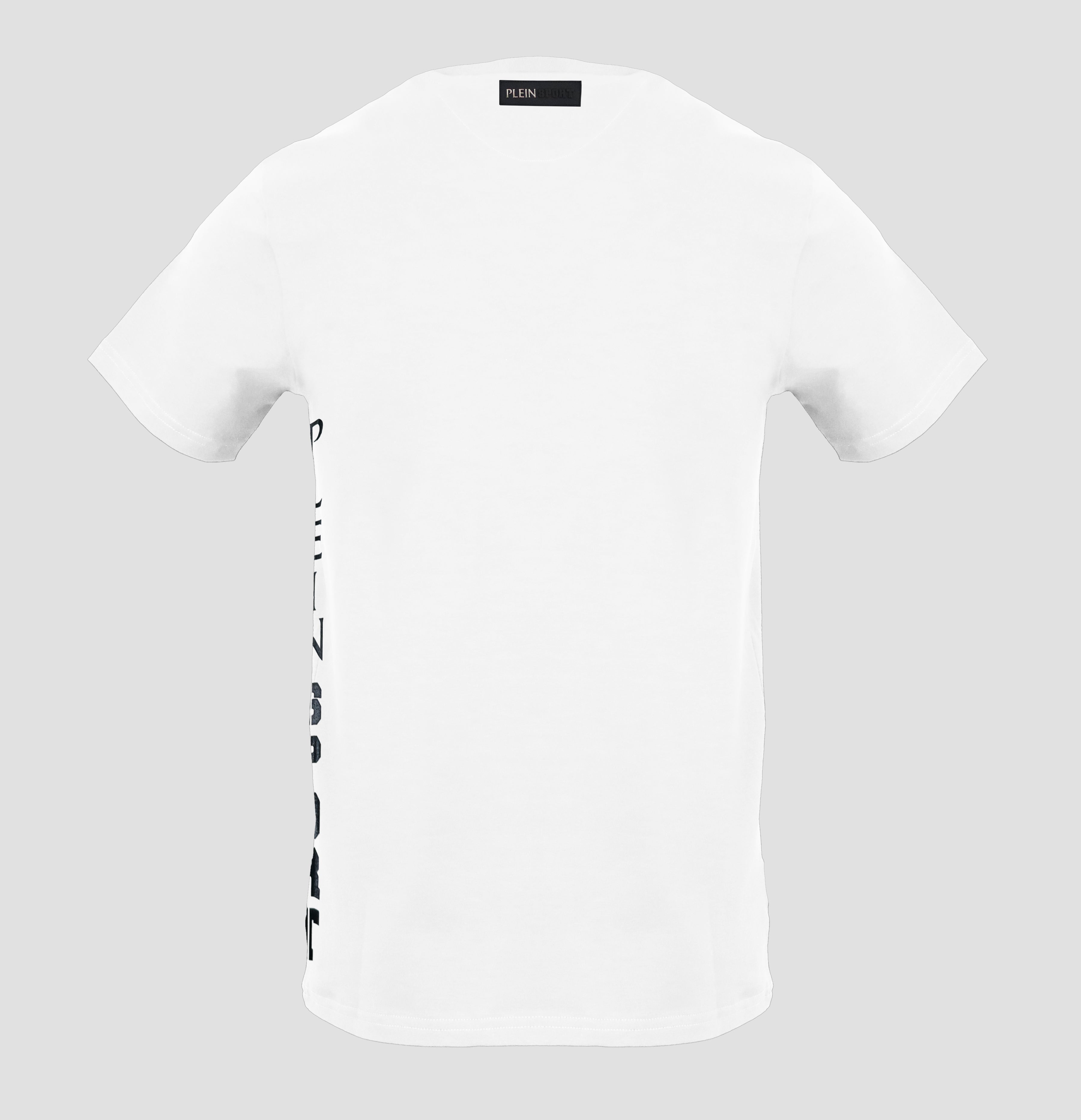Plein Sport, White T-Shirt With Unique Side Insignia