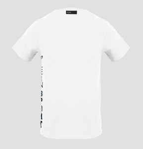 Plein Sport, White T-Shirt With Unique Side Insignia