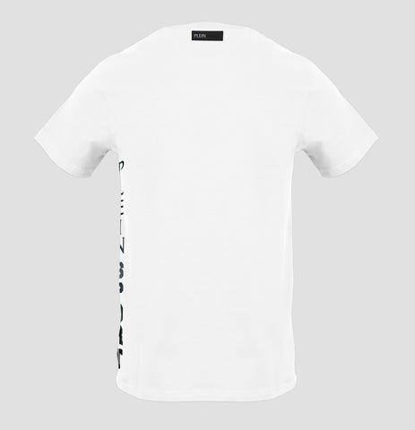 Plein Sport, White T-Shirt With Unique Side Insignia