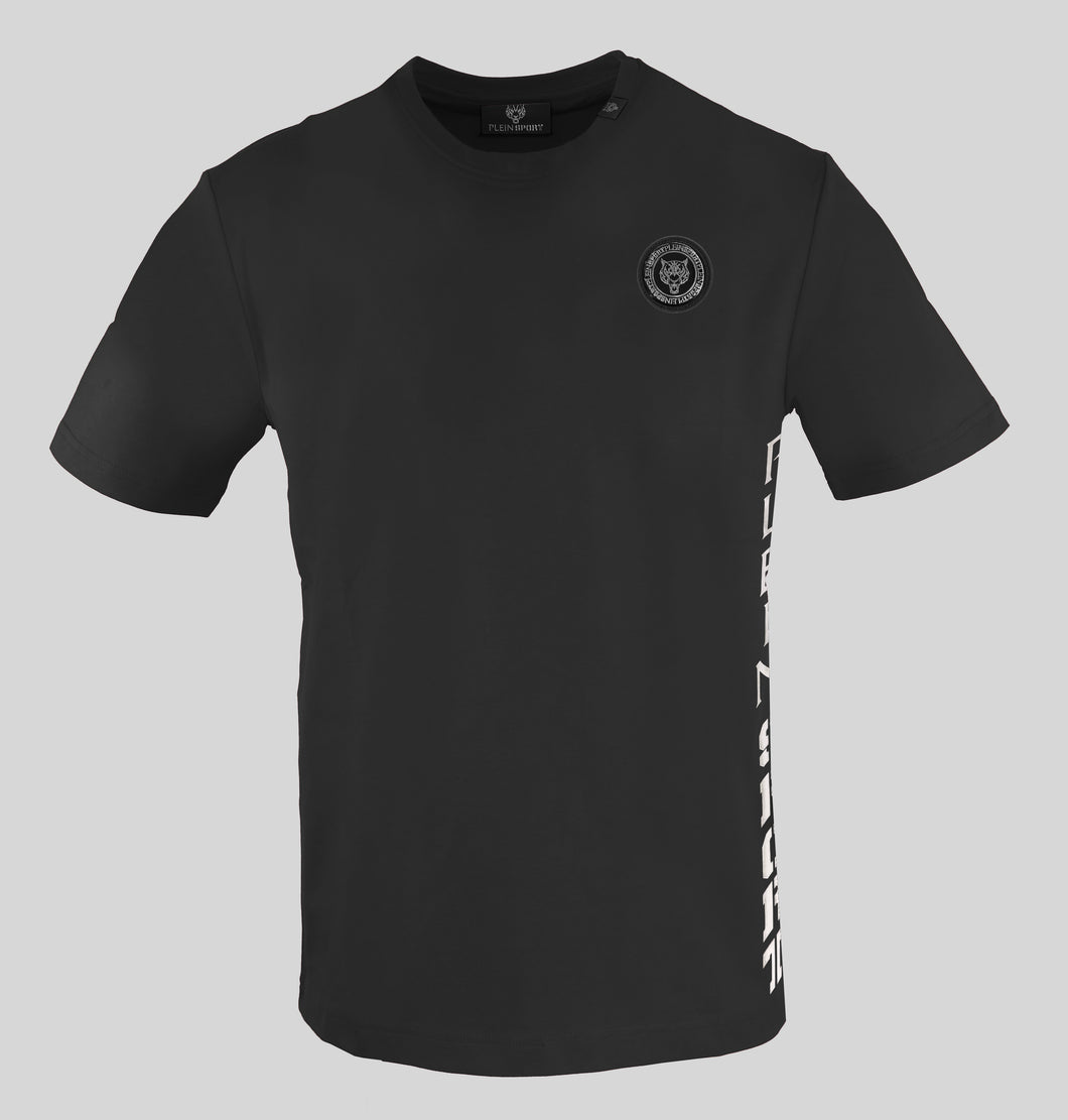 Plein Sport, Black T-Shirt With Unique Side Insignia