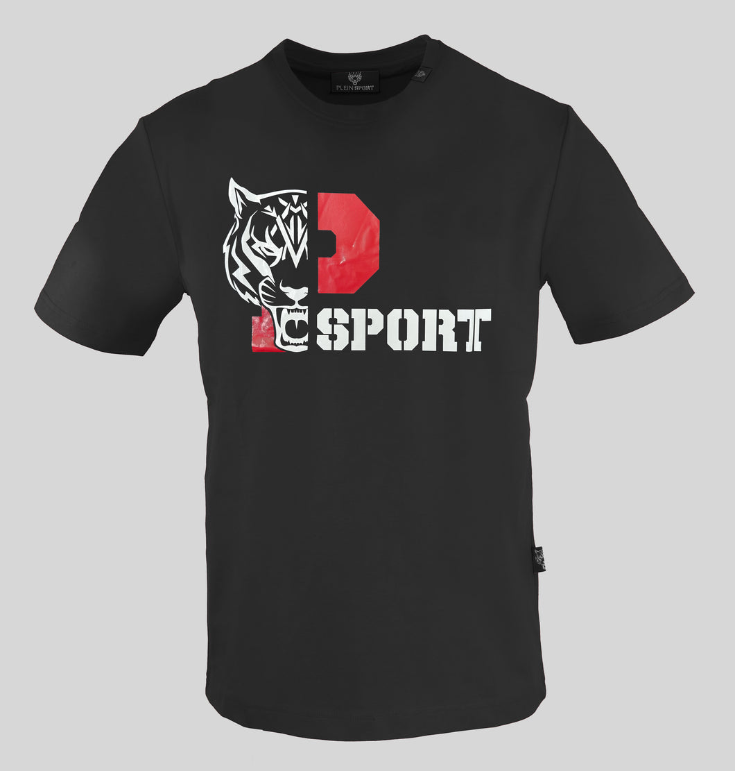 Plein Sport, Black T-Shirt With A Combined Design