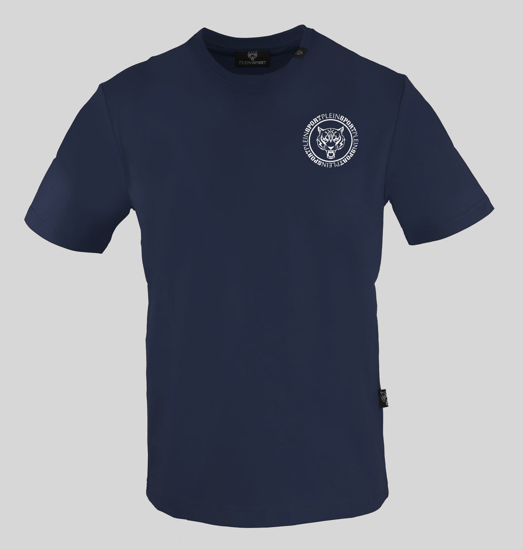 Plein Sport, Basic Navy T-Shirt With A Small Tiger Logo