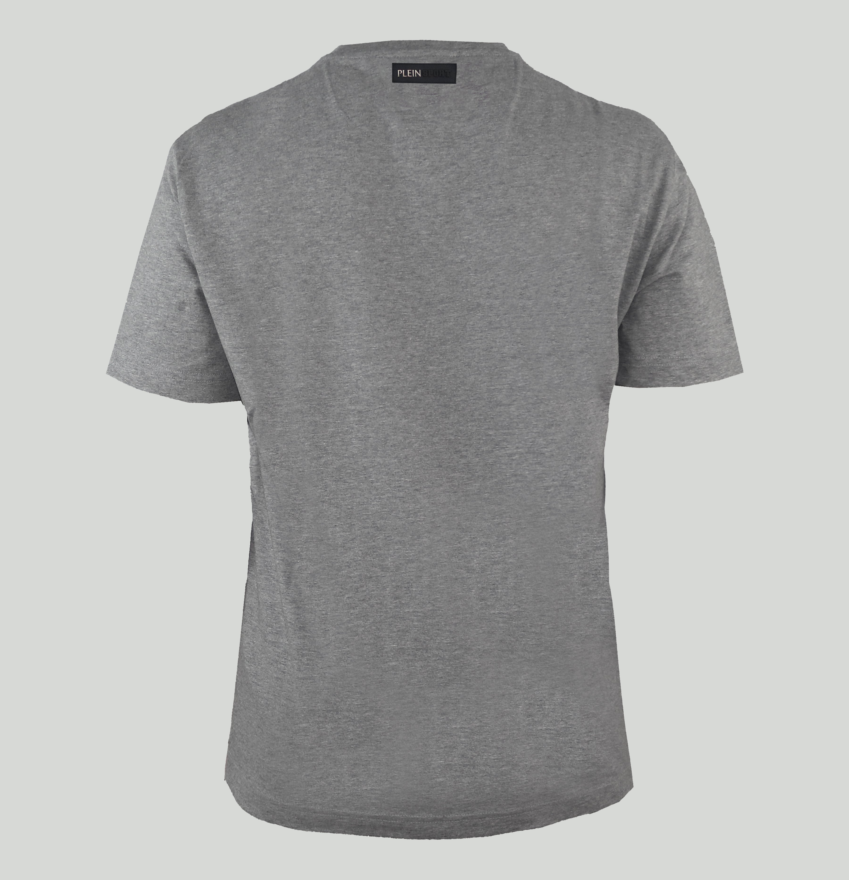 Plein Sport, Basic Grey T-Shirt With A Small Tiger Logo