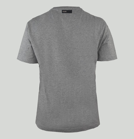 Plein Sport, Basic Grey T-Shirt With A Small Tiger Logo