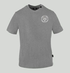 Plein Sport, Basic Grey T-Shirt With A Small Tiger Logo