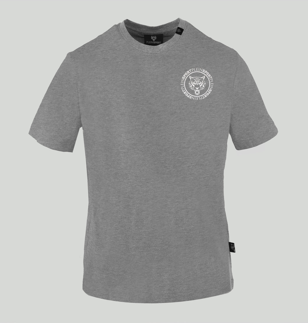 Plein Sport, Basic Grey T-Shirt With A Small Tiger Logo