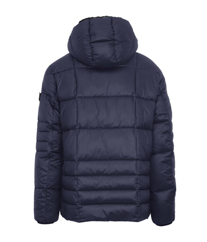Plein Sport, Navy Blue Quilted  Jacket With 3G Black Emblem Logo