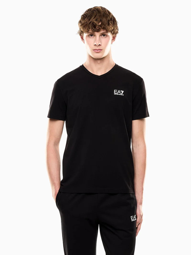 Emporio Armani, Core Identity Stretch Cotton jersey Black T-shirt