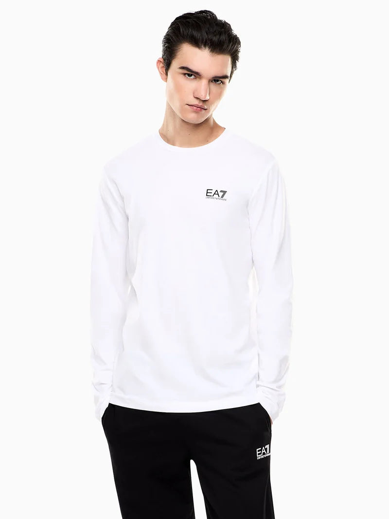 Emporio Armani, Long-sleeved Cotton Core Identity White T-shirt