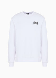 EA7, White Jacquard Logo Sweater