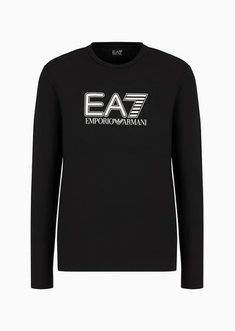 Emporio Armani, Visibility Stretch-Cotton Long-Sleeved Black T-Shirt